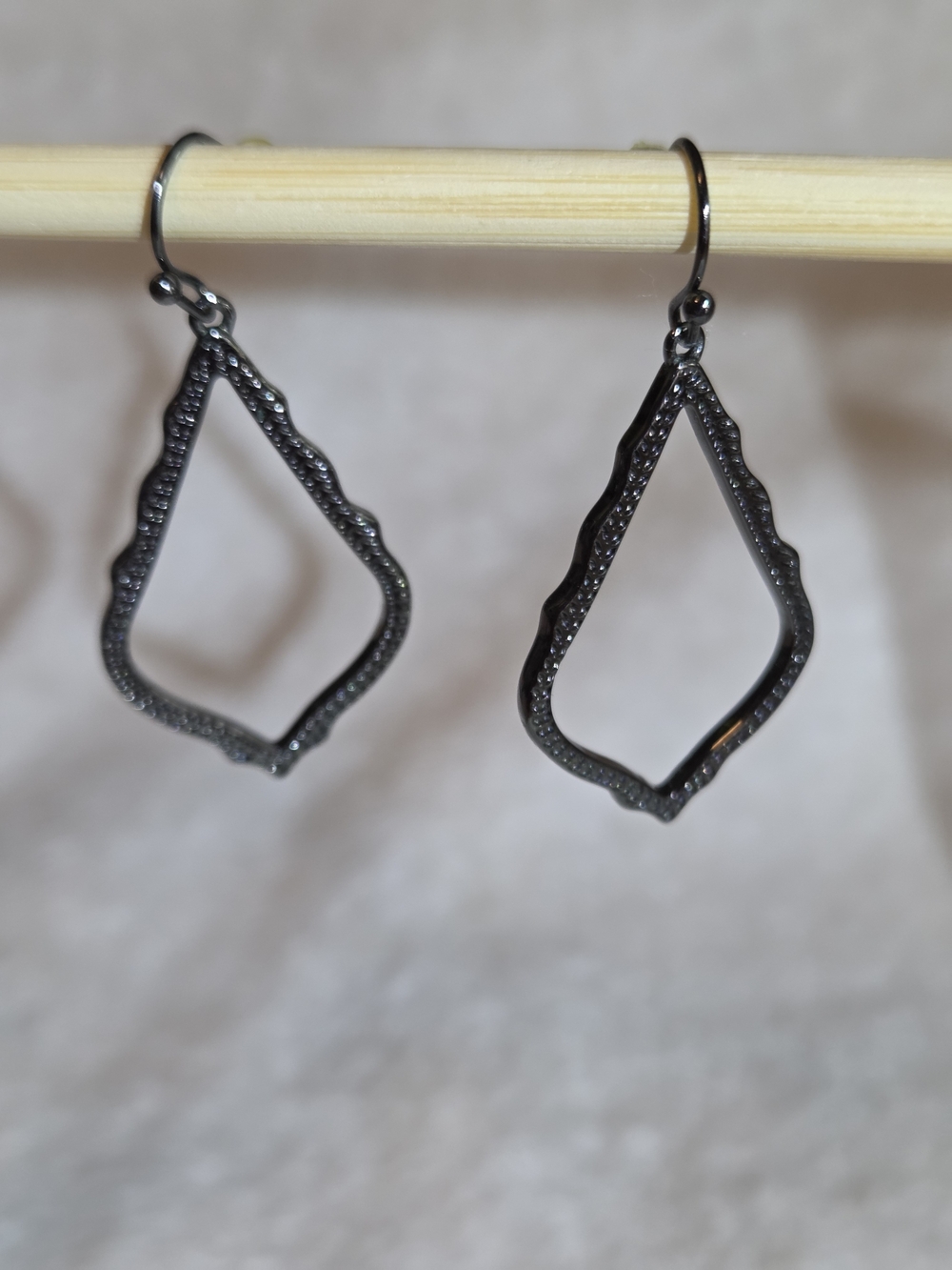 Kendra Scott Gunmetal Sophia Open Frame Drop Earrings